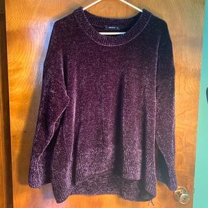 Dark purple boyfriend velour sweater